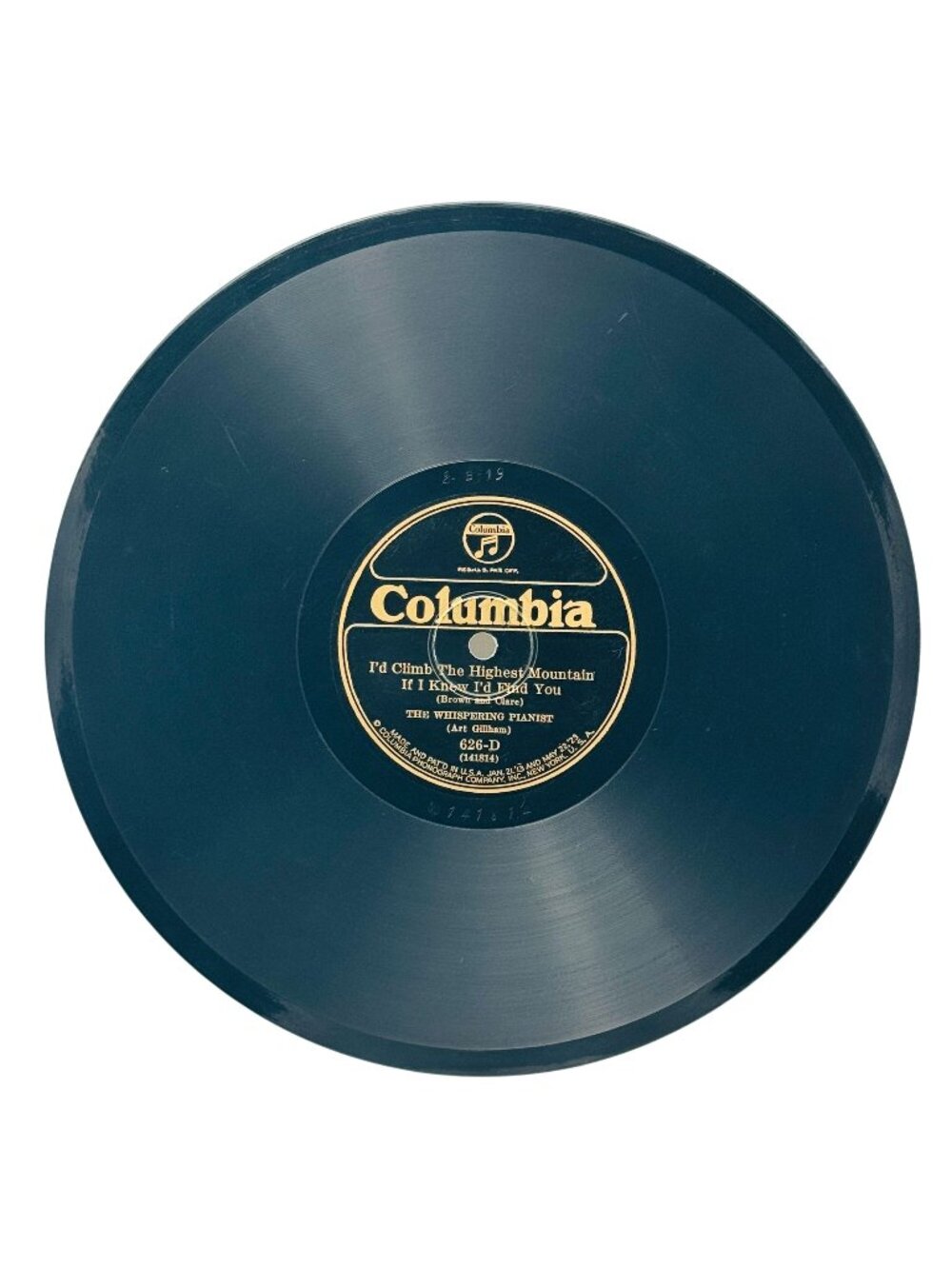 The Whispering Pianist Say It Again 10 Inch Shellac 78 RPM Columbia 626-D VG+